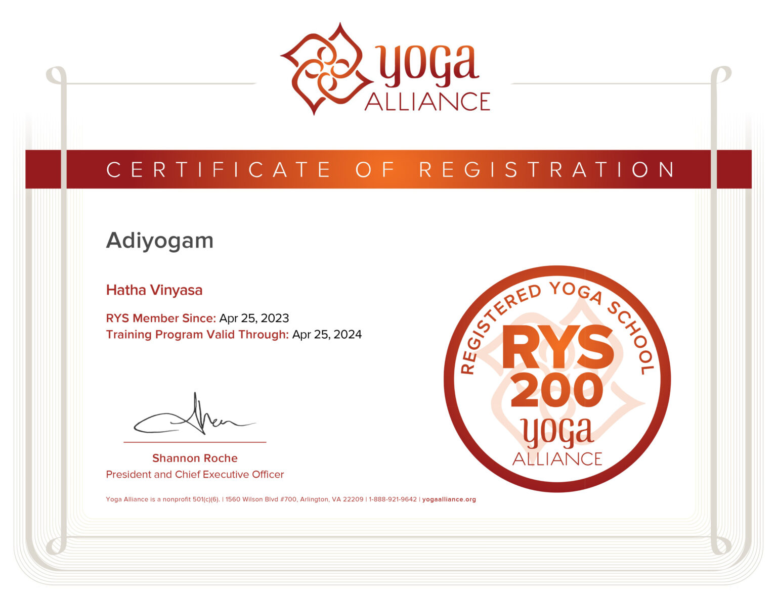 Hatha Vinyasa Certificate
